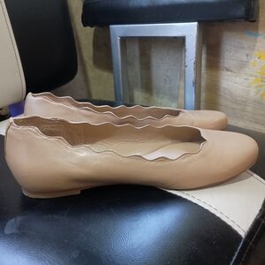 Copper Key Scalloped Edge Tan/ Nude Ballet Flats 8.5